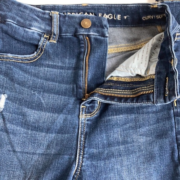 American Eagle Next Level Stretch Curvy Super Hi-Rise dark wash jeggings - Picture 5 of 15